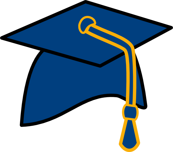 Small - Blue Graduation Cap Clipart (600x527), Png Download