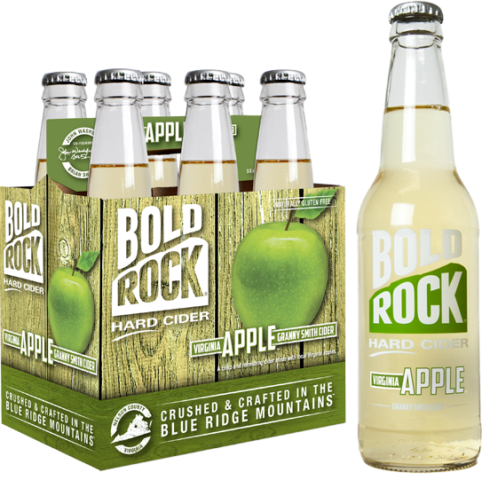 Bold Rock Green Apple Cider (543x541), Png Download