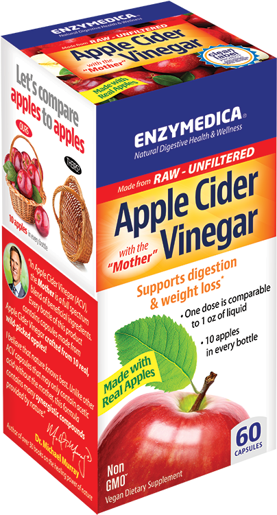 Acv - Enzymedica Apple Cider Vinegar (465x750), Png Download
