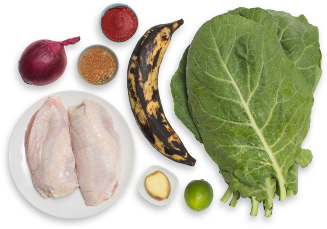 Jamaican Jerk Chicken & Maduros With Stewed Collard - Jerk (700x477), Png Download