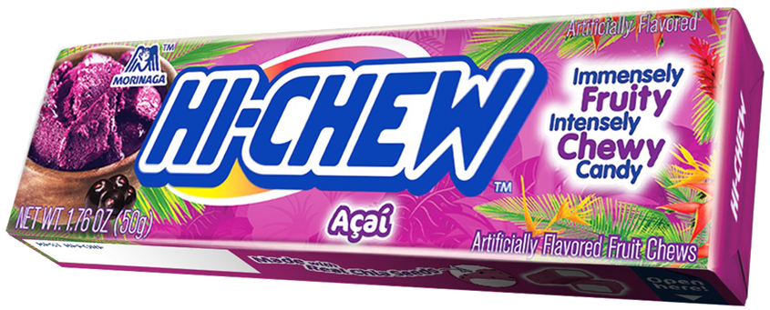 Package Stick Acai 50g Left White - Hi Chew Candy (900x900), Png Download