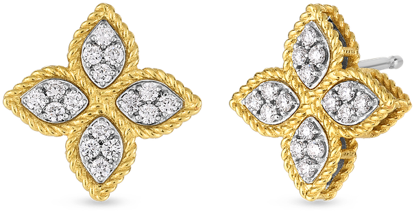 Roberto Coin Medium Stud Earrings - Earring (800x800), Png Download