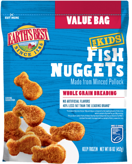 Fish Nuggets Value Bag - Earth's Best - Organic Baby Food Stage 2 Pears - 4 (490x600), Png Download