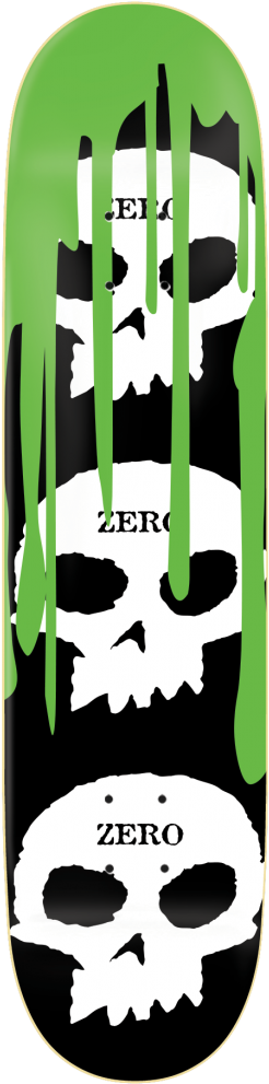 3 Skull Blood Ooze - Zero Skate (287x1024), Png Download
