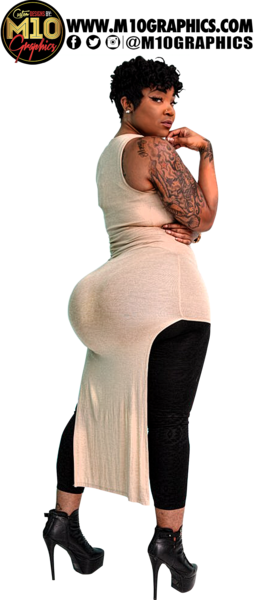 Thick Black Model - Photo Shoot (261x600), Png Download