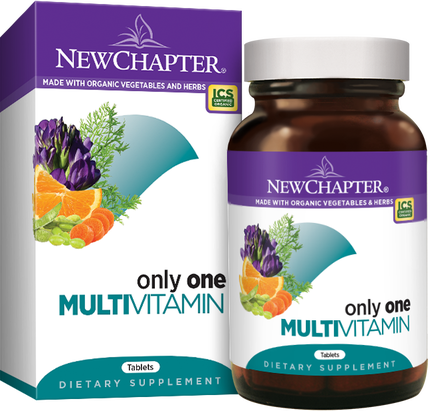 Only One Multivitamin Bottle And Packaging - New Chapter - Only One Whole-food Multivitamin (430x411), Png Download