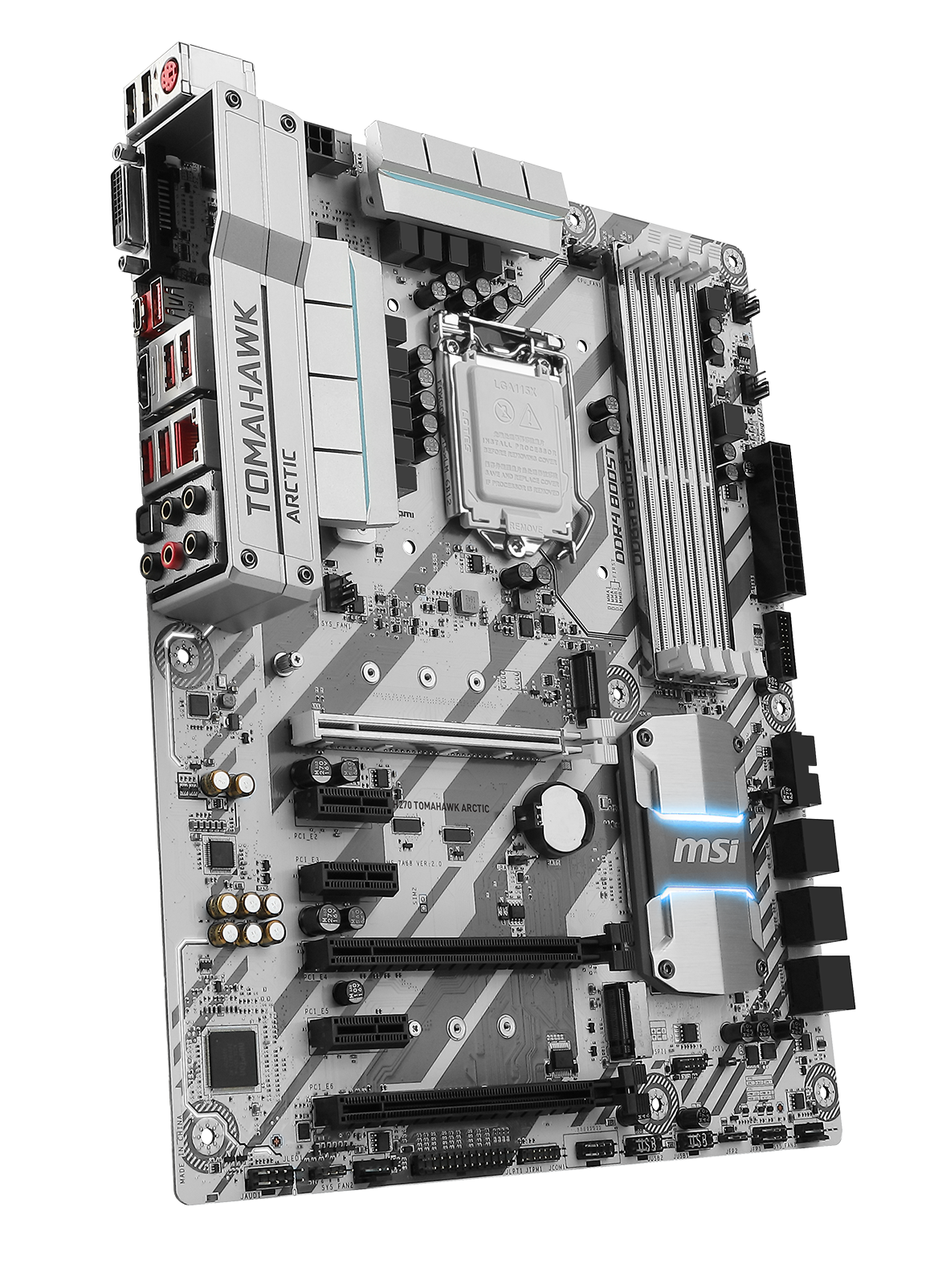 H270 Tomahawk Arctic 3d3-light - Msi Z270 Tomahawk Arctic (1200x1680), Png Download