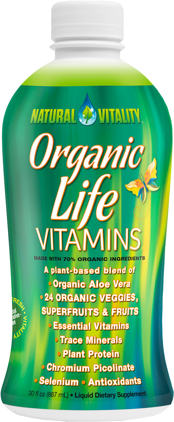Organic Life Vitamins - Natural Vitality Organic Life Vitamins - 30 Fl Oz (1500x1500), Png Download