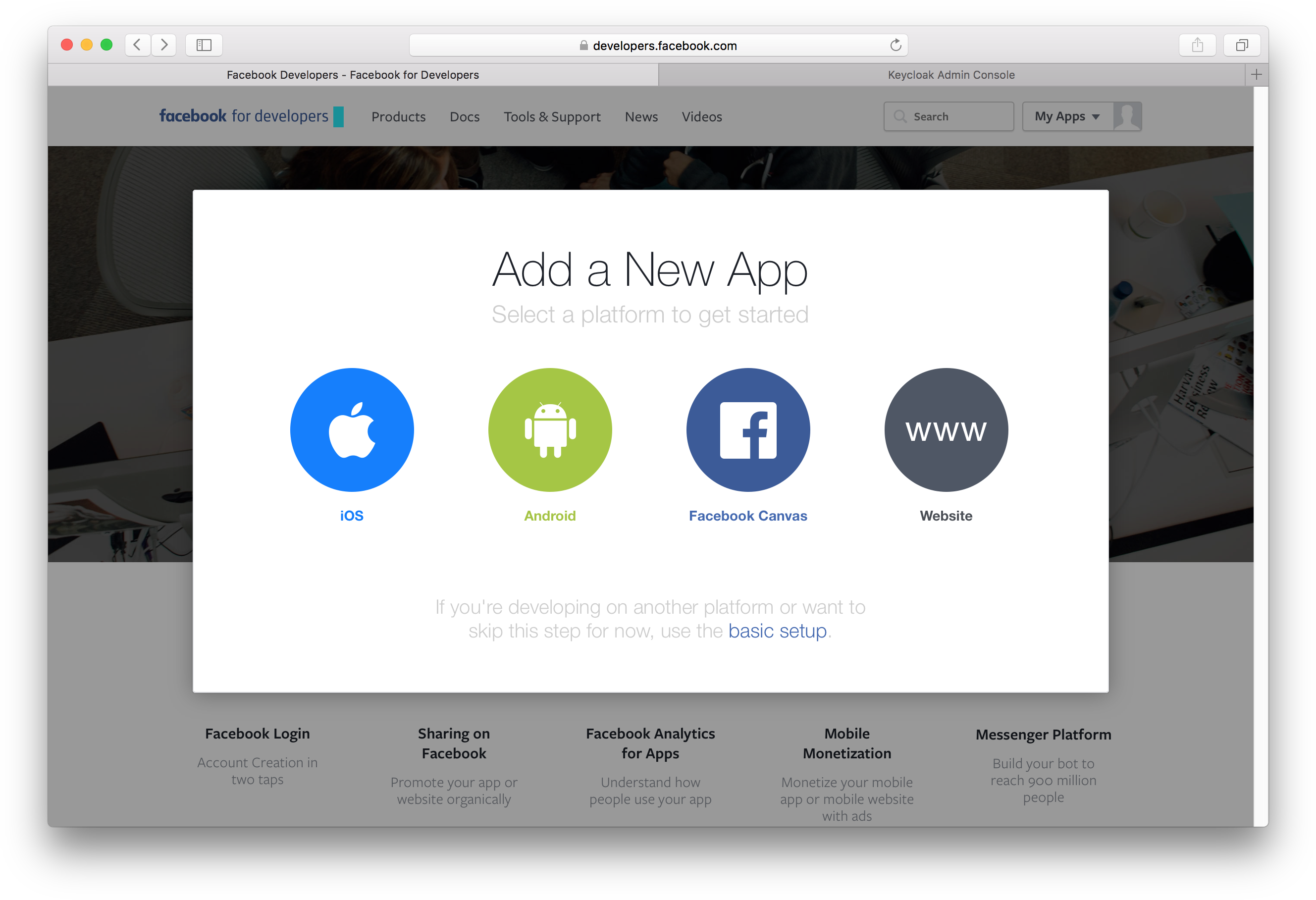 Facebook Add New App - Keycloak Account Theme (2688x1840), Png Download