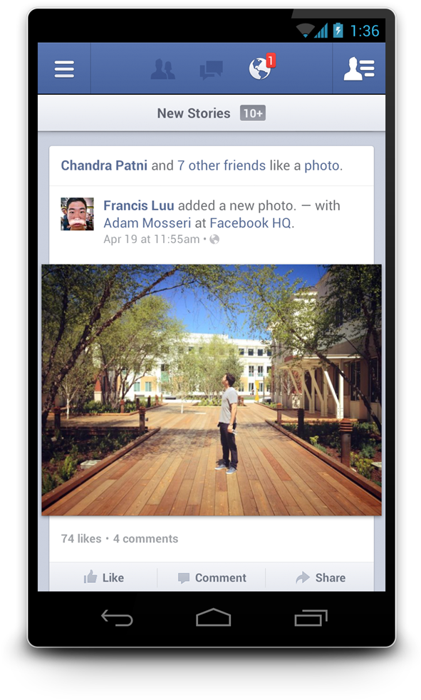 Facebook Launches Much Faster Android App With Quicker - Facebook On Android (600x989), Png Download
