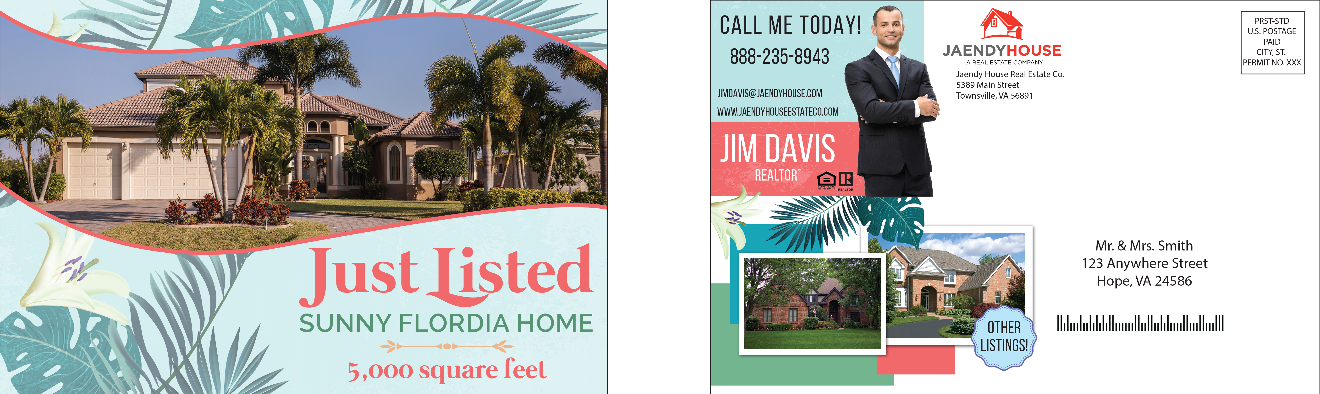 Fc Postcard - Our New Home Blue Photo Moving Announcements (5520x1650), Png Download
