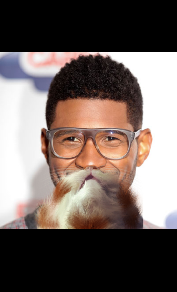 Usher Has A Cat Beard - Usher 2013 (1138x1138), Png Download