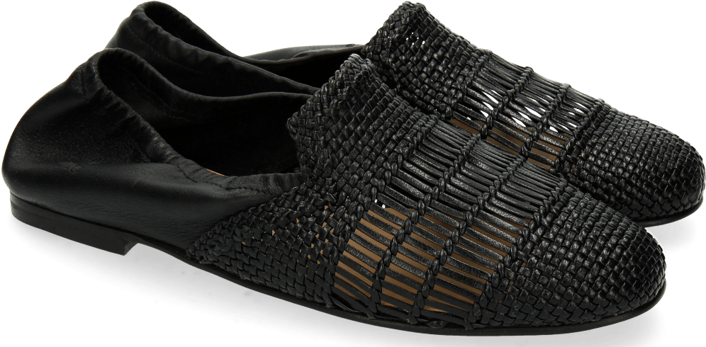 Loafers Jackie 4 Woven Nappa Black - Slip-on Shoe (1024x1024), Png Download