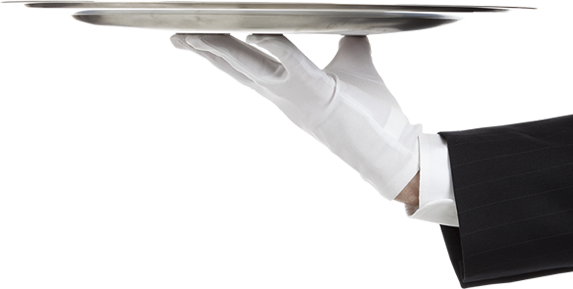 Concierge Service - Butler Hand Png (573x289), Png Download