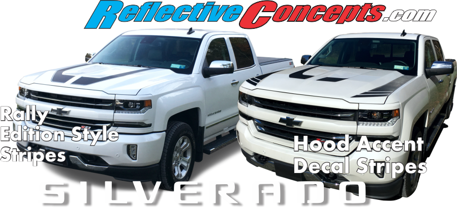 Banner-silverado - 2018 Silverado Hood Stripes (899x412), Png Download