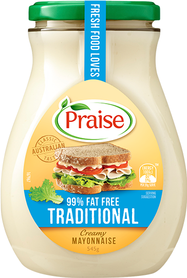 Praise Traditional Fat Free Mayonnaise 545g - Praise 99% Fat Free Mayonnaise 410g (750x569), Png Download