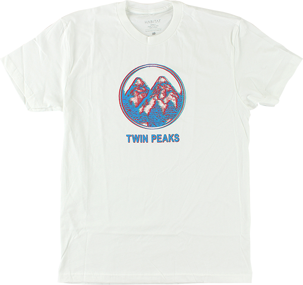 Hab/twin Peaks Offset Peaks Ss L-white - Tričko Habitat Offset Peaks Tee Pink Velikost: L (600x565), Png Download