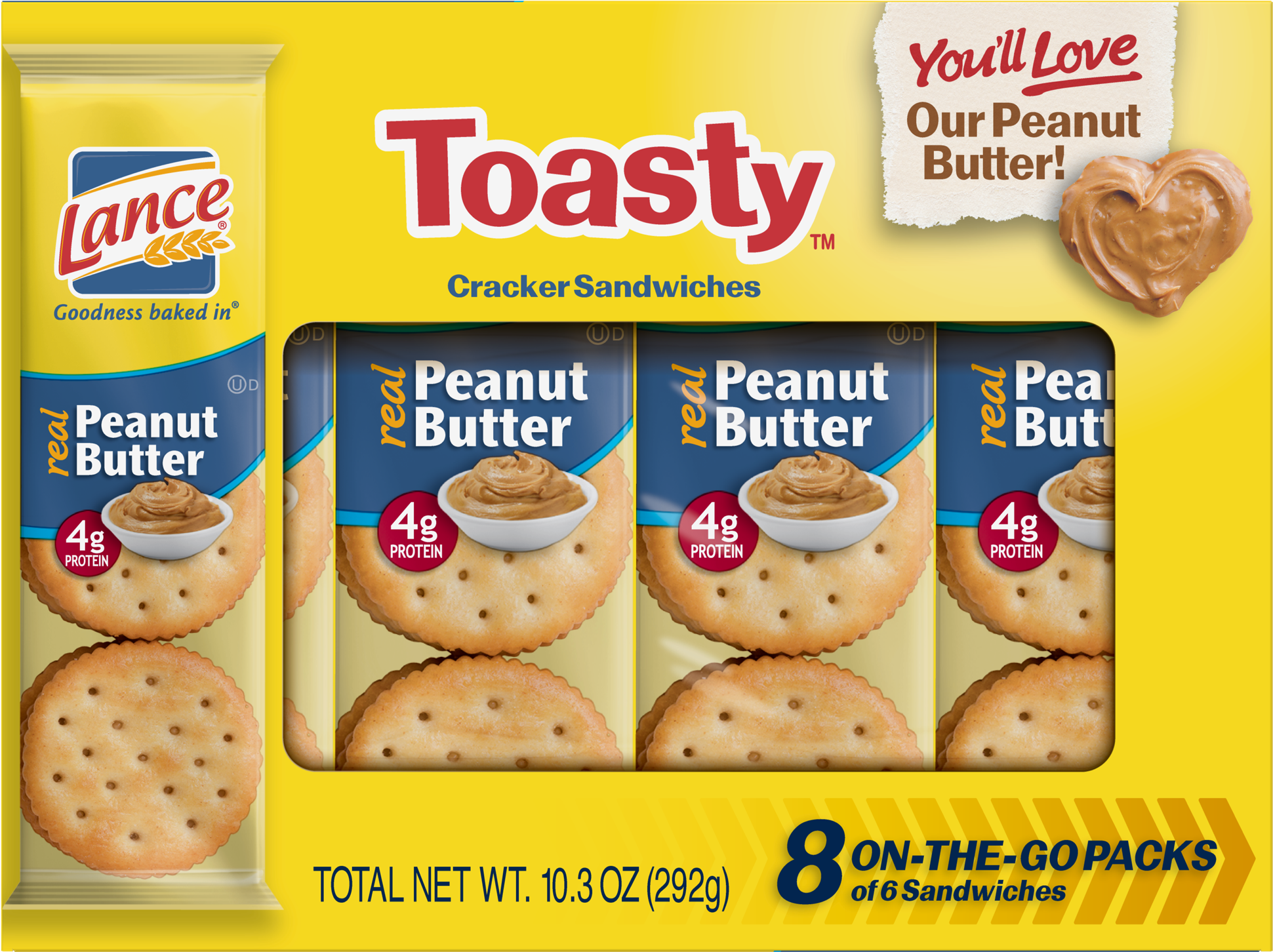 Lance Sandwich Crackers, Toasty Peanut Butter, 8 Ct - Lance Sandwich Crackers (2000x2000), Png Download