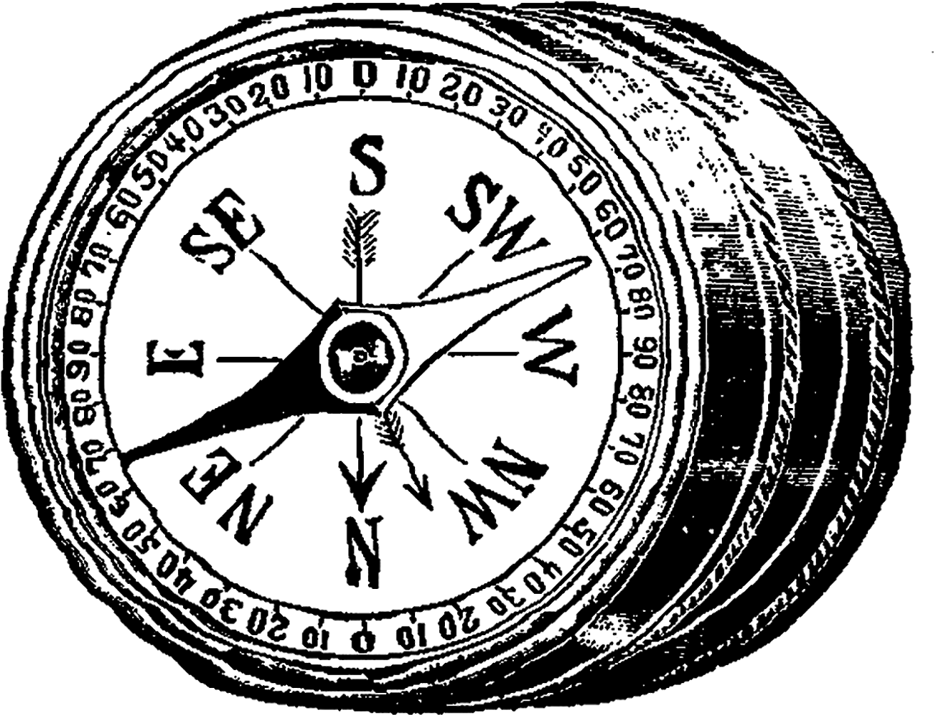 I Created This Clip Art Download From A Vintage Illustration - Compass Clip Art Vintage (1600x1315), Png Download