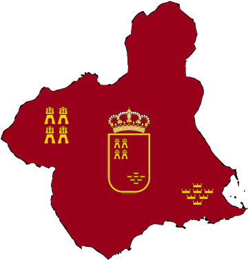 Wikiproyecto Murcia - Region De Murcia Mapa (380x413), Png Download