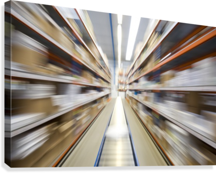 Motion Blur Of A Warehouse Conveyor Belt Canvas Print - Warehouse Blur (429x344), Png Download