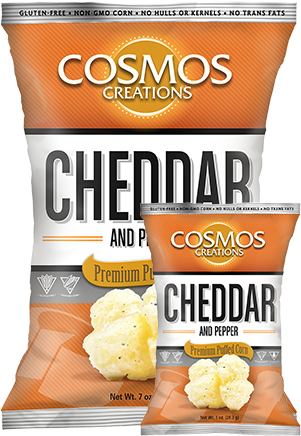 Caramel - Cosmos Creations Premium Puffed Corn Sweet & Savory (306x450), Png Download