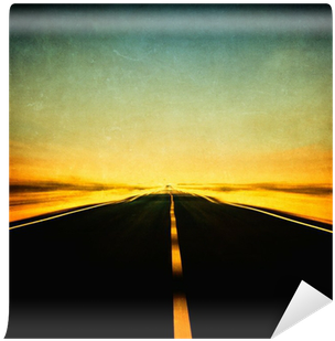 Grunge Image Of Highway And Blue Sky In Motion Blur - Road (400x400), Png Download