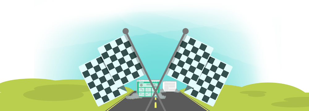 The Fastest Website Load Time Wins - Bandiere Formula 1 (1000x362), Png Download