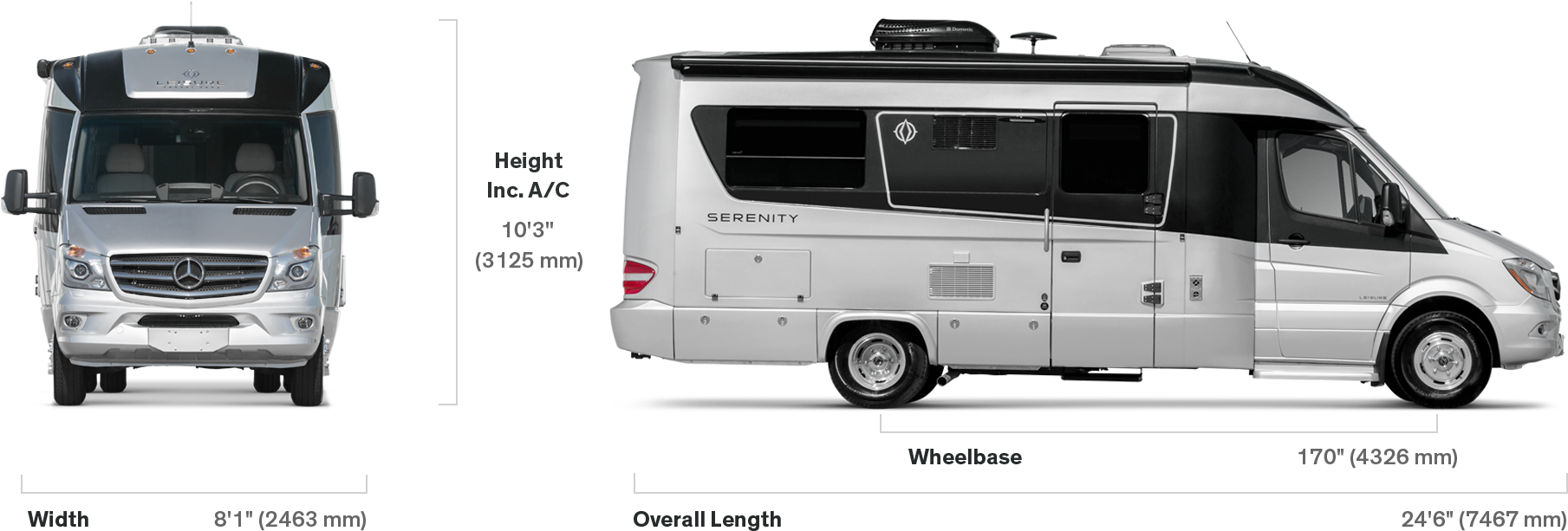 Serenity Specifications - Leisure Travel Serenity (1830x660), Png Download