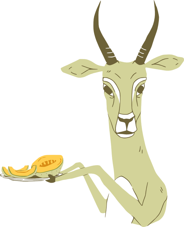 Picture Transparent Library 50s Clipart Impala - Cantaloupe Antelope (600x738), Png Download