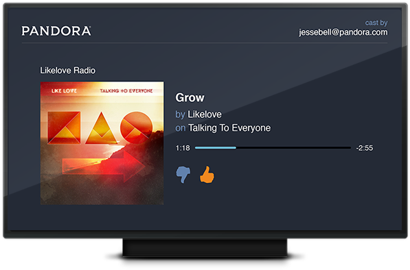 Pandora Chromecast Nowplaying Tv - Windows 10 Pandora Chromecast (640x420), Png Download