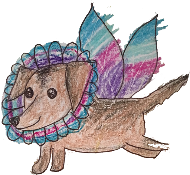 The Original Artwork For "molly The Fairy Dog" Done - Dog (642x596), Png Download