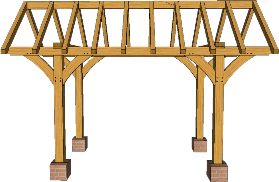 R7 Oak Litchgate Type Pergola - Garden Structure (1000x659), Png Download