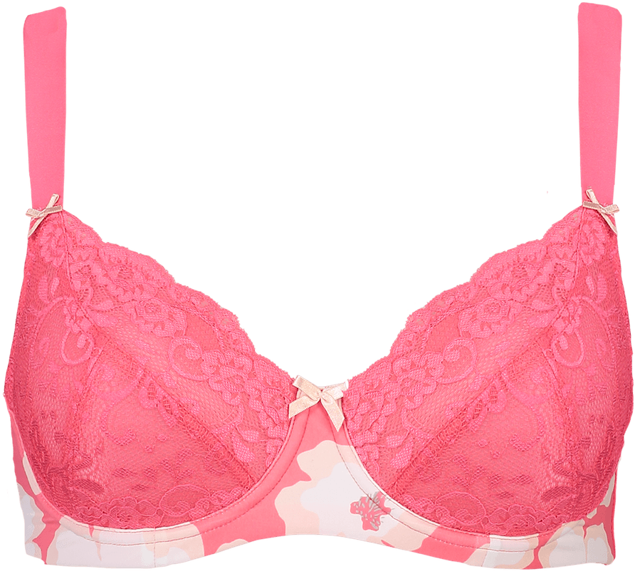 Enhanced Support Floral Print Coral Bikini Brief Set - Esotiq Claudia 34754 93x (1300x1203), Png Download