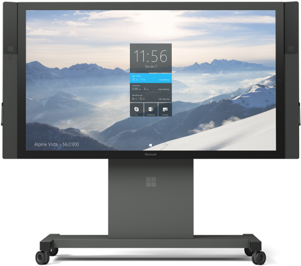 Microsoft Surface Hub 84 With Stand - Microsoft Surface Hub 55 (1088x540), Png Download
