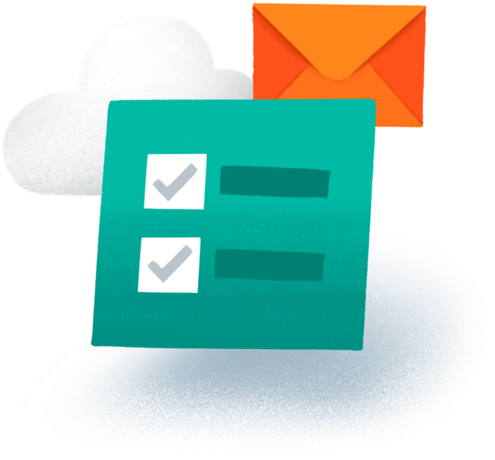 A Checklist, Cloud, And Envelope Icons - Chart (720x672), Png Download
