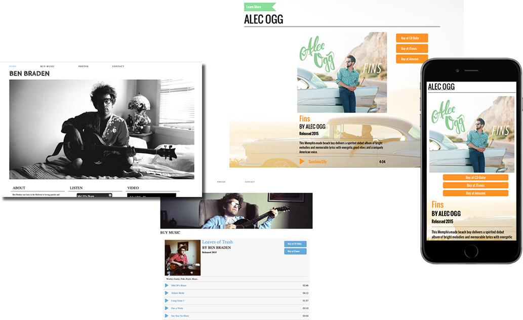 With This Theme It's Easy To Showcase Your New Release - Web Design Gallery Albums (1033x632), Png Download