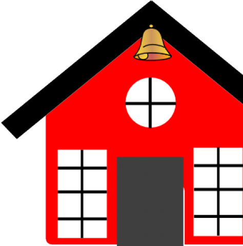 Cartoon School House - School Bell Png (640x480), Png Download