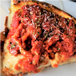 Chicago-style Deep Dish Slice - Chicago-style Pizza (400x300), Png Download