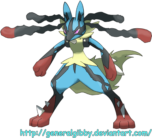 Mega Lucarion Sugimori Style Art By Generalgibby - Lucario (614x499), Png Download