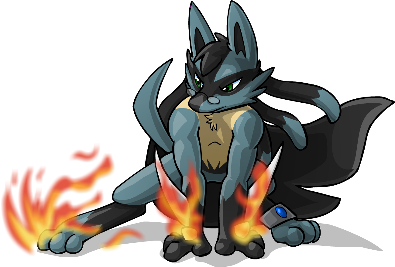 Mega Lucario Inner Focus - Cartoon (1300x879), Png Download
