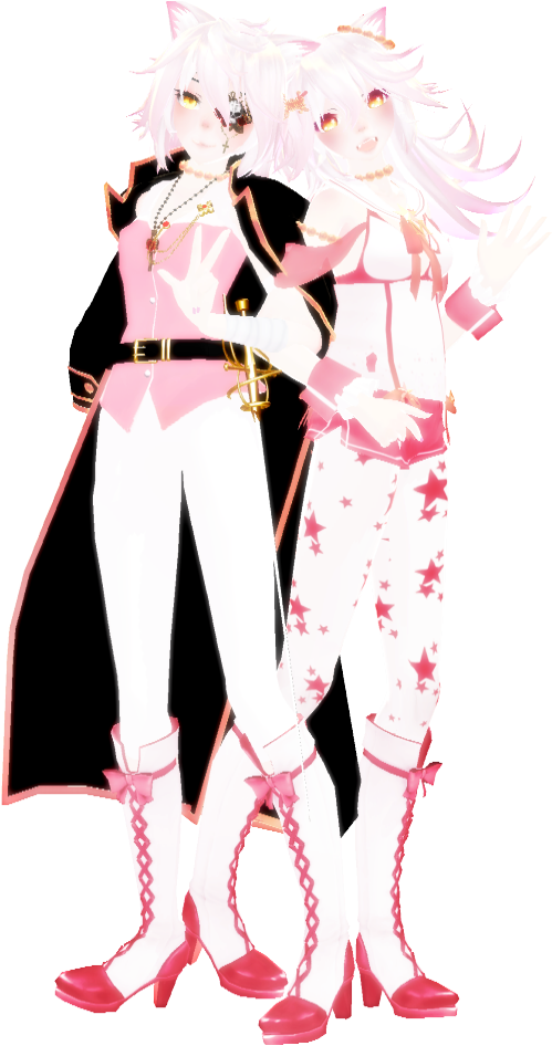 Mangle And Funtime Foxy - Mmd Funtime Foxy Dl (550x950), Png Download