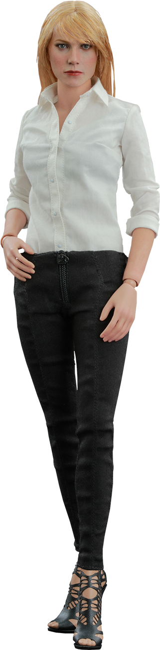 Hot Toys Pepper Potts Sixth Scale Figure - Marvel Pepper Potts Png (480x1309), Png Download