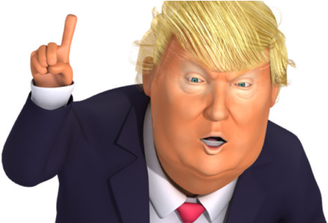 Trump Came At The Intel Community - Donald Trump En Caricatura (640x320), Png Download