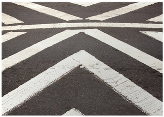 White Painted Pedestrian Crossing On Asphalt Roadway - Road (400x400), Png Download