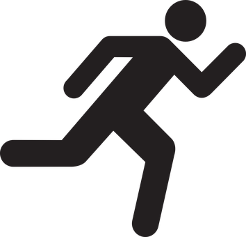 Stick Man Runner Silhouette Figure Running - Running Stick Man (354x340), Png Download