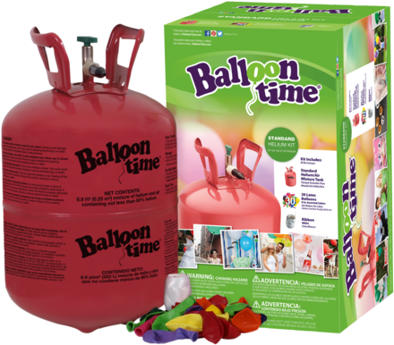 Balloon Time Standard Helium Balloon Kit - Balloon Time Helium Tank (480x394), Png Download