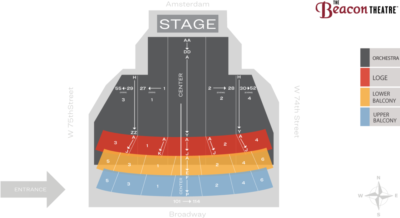 Beacon Theatre Seating Chart And Map - Chicago Theater Seat Jj (1280x720), Png Download