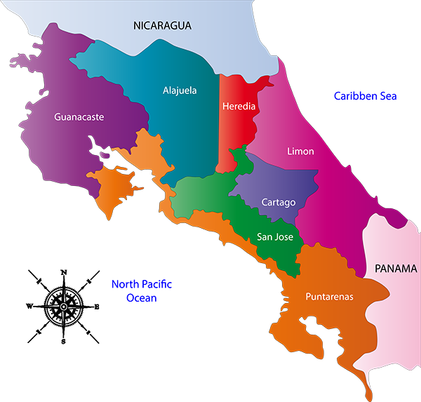 Costa Rica Map - Costa Rica Map Png (600x573), Png Download