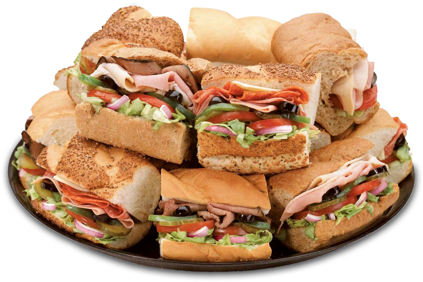 Finger Sandwiches & Wrap Platters - Deli Subs Sandwiches 14"x10" Store Retail Food Counter/wall (866x587), Png Download
